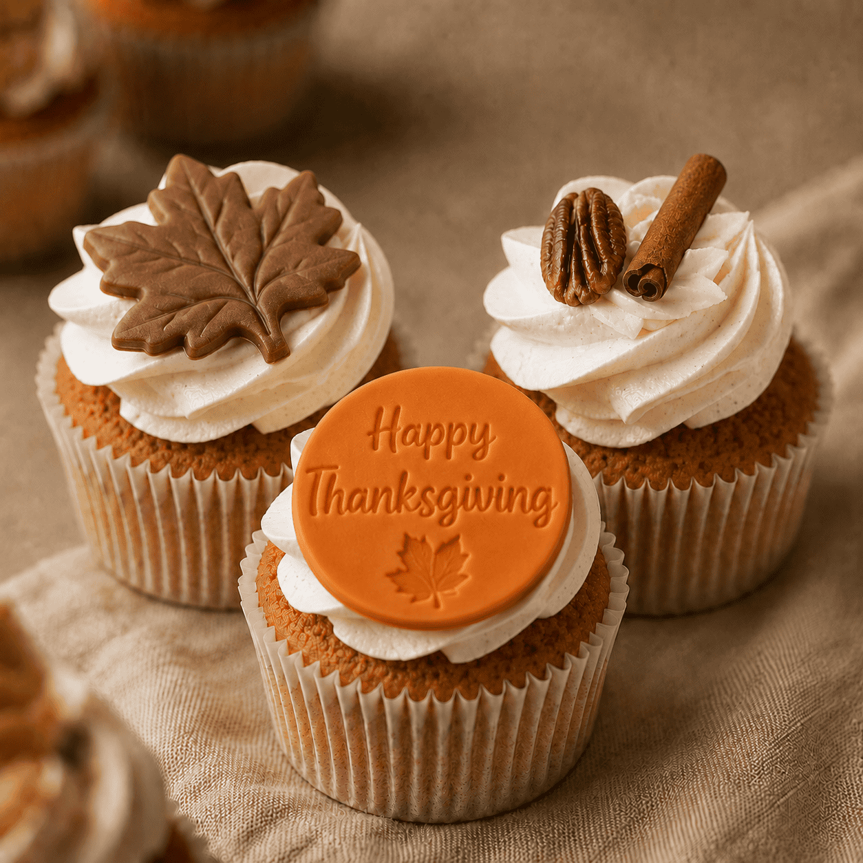 Vegan en glutenvrije Thanksgiving cupcake set