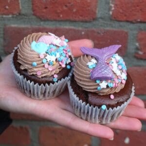 Vegan & glutenvrije Zeemeermin cupcakes
