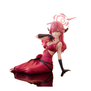 Anime figurine of Aru from Blue Archive with pink hair and detailed costume.