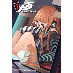 Anime illustration from Persona 5 Vol. 5 featuring a girl with glasses and headphones.
