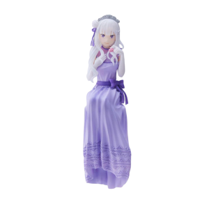 Anime girl figurine with long white hair in a purple dress from Animart.