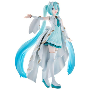 Hatsune Miku Shiraishi X DECO anime figure with long turquoise hair and detailed costume.