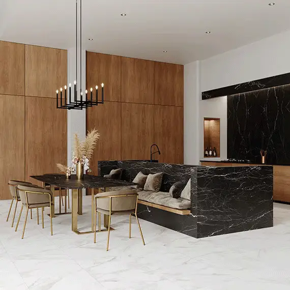 Antracite, porcelain kitchen countertop, countertop