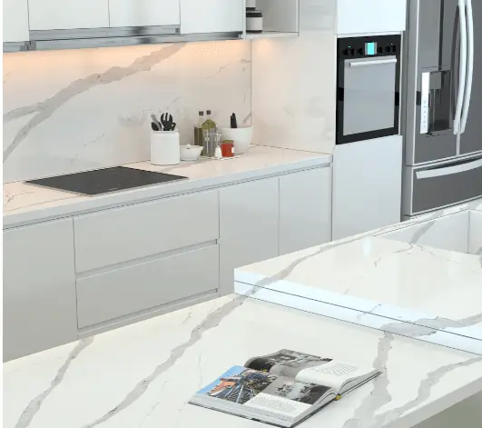 Arabescato 7 quartz countertop, kitchen countertop,