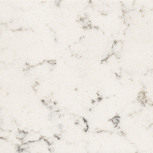 Silestone Lyra, a stylish engineered stone featuring a bright white surface with soft gray veining, ideal for countertops and surfaces.