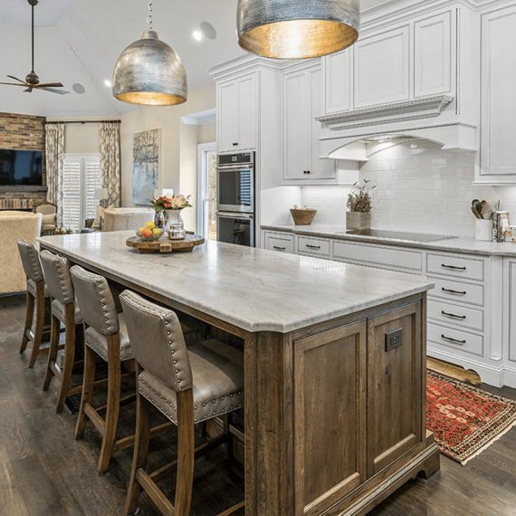 Taj Mahal Quartzite countertops for kitchens, featuring dramatic veining and luxurious gold accents for a unique and elegant kitchen design.