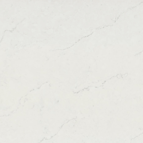 Sample of Mystique polished Pental Quartz featuring a two-toned taupe background with subtle, cool veins wisping elegantly across the surface