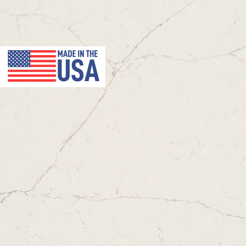 Valor White Countertop Made in the USA - creamy white countertop with tiny grey veining