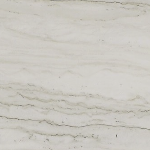 ample of Caldia Quartzite slab with leathered 3 cm finish, white base and dramatic grey & gold veins, a natural stone.