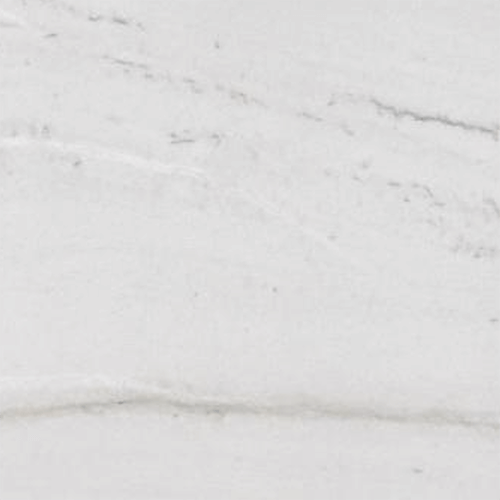 Sample of Luce Di Luna Quartzite slab, honed finish, featuring a white base with flowing grey and silver veins and subtle blue-green undertones