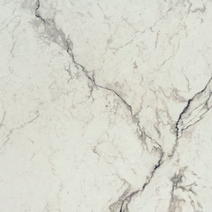 Wondr ĒCLOS mineral surface countertop swatch featuring gray and blue marble-effect veins, provided by Arlington Marble in Fort Worth.