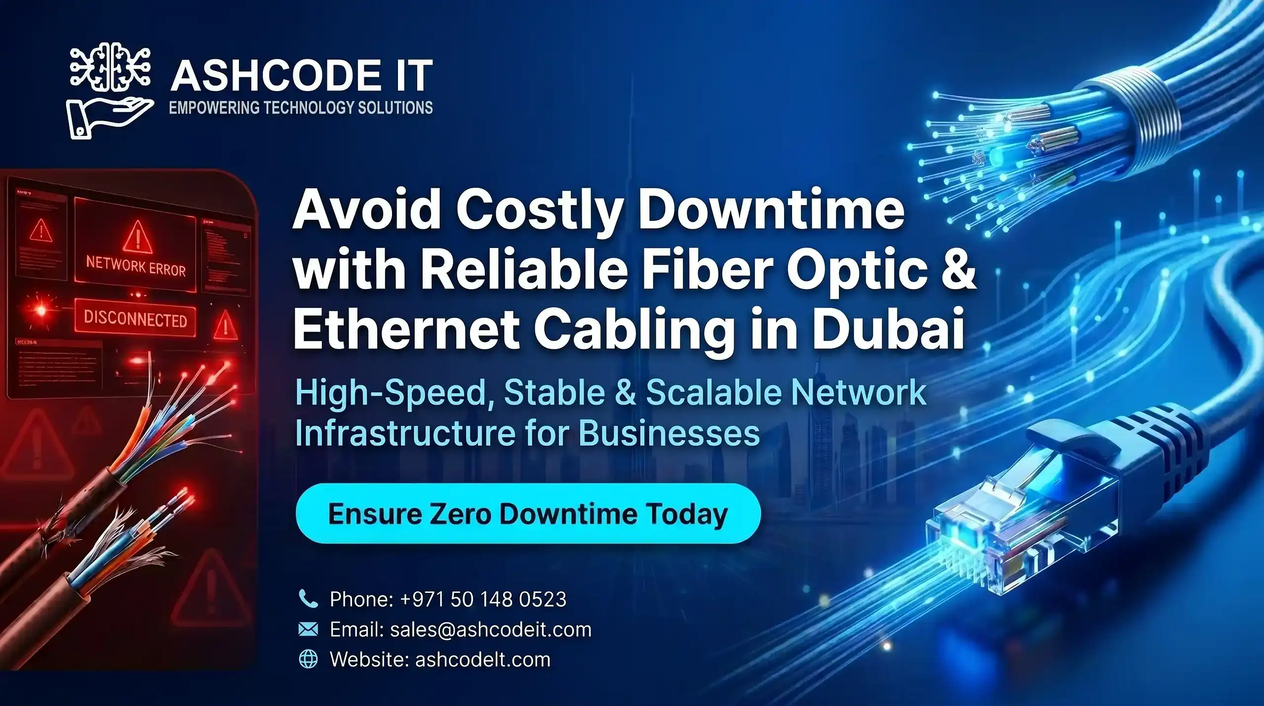 fiber optic and ethernet cabling services for businesses Dubai