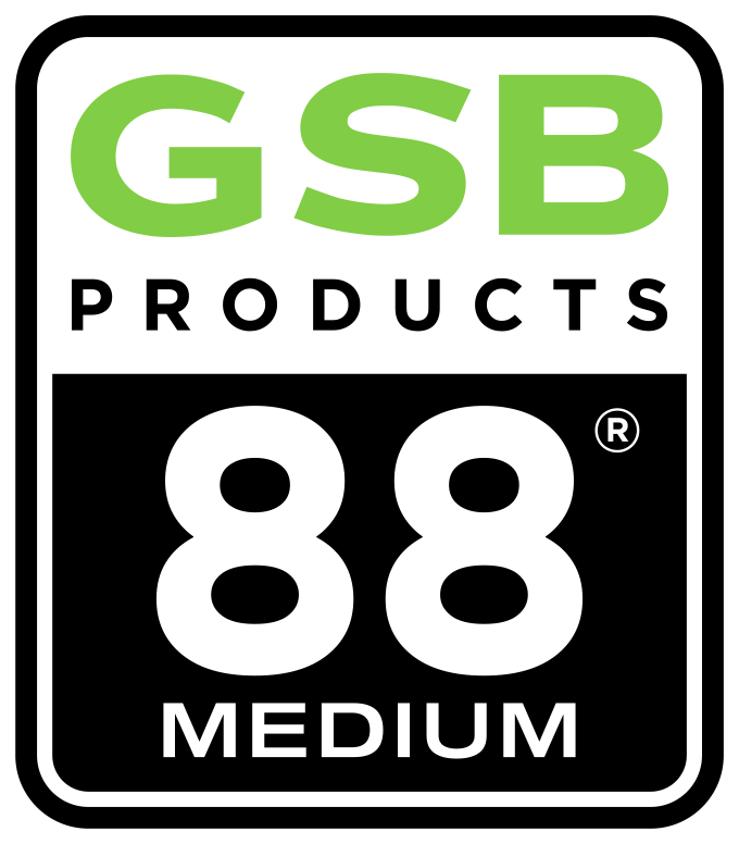 GSB Products 88 Medium asphalt mix quality label for paving projects.