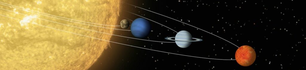an artist's rendering of the solar system