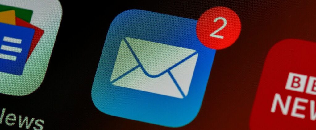 closeup of mail app icon on phone
