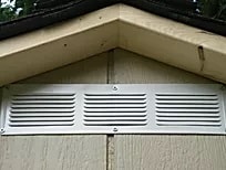 Close-up of Atlas Shed ventilation panel for airflow and climate control.