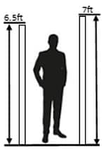 Illustration of Atlas Shed dimensions with a person for size comparison.