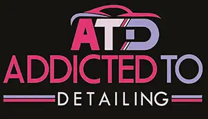 Addicted to Detailing logo with car outline