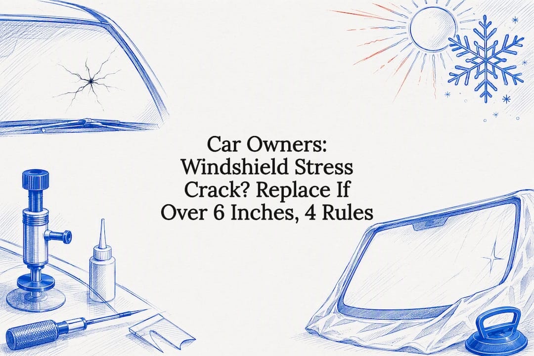Featured image for “Car Owners: Windshield Stress Crack? Replace If Over 6 Inches, 4 Rules”
