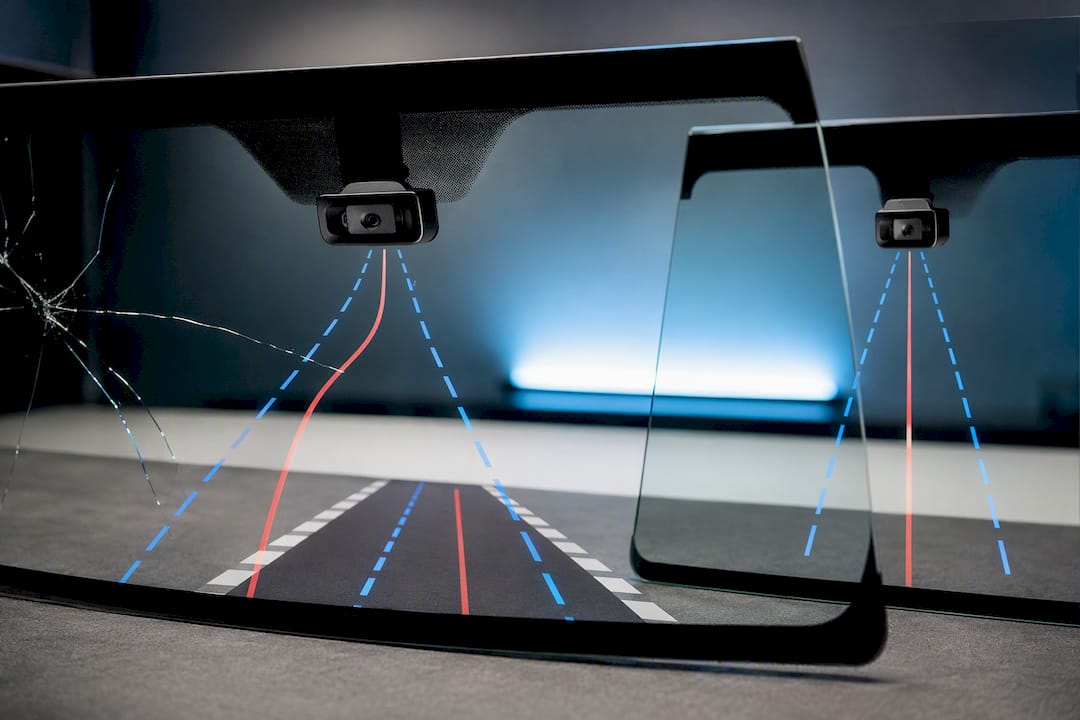Illustration showing crack affecting ADAS camera view