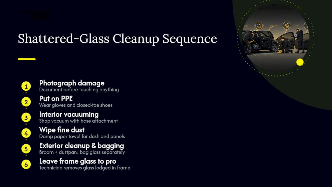 Shattered rear window cleanup sequence