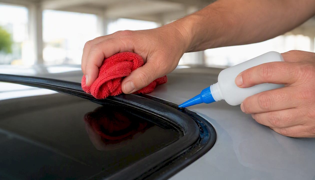 Cleaning rubber sunroof weatherstrip seal
