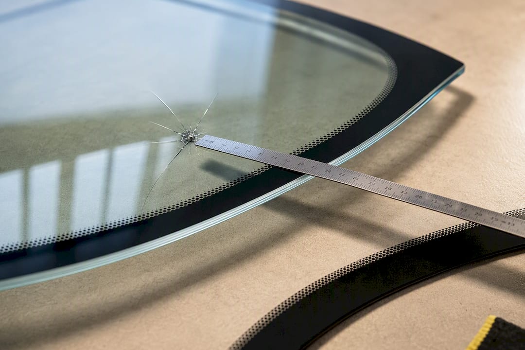 Illustration measuring crack to true glass edge