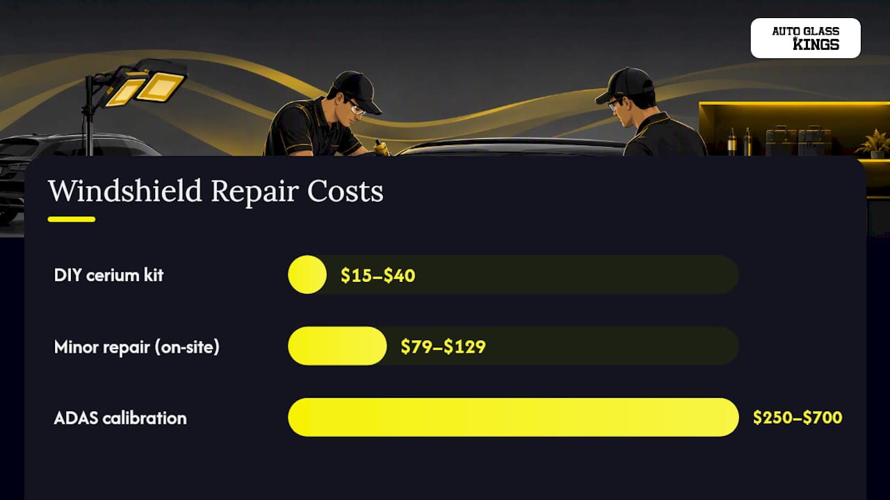 Comparison of windshield repair service costs