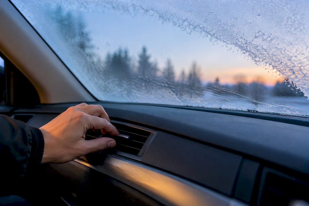 Gradually clearing windshield during low heat defrosting