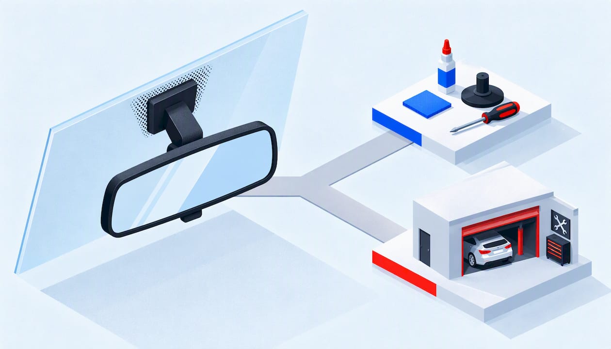 Featured image for “Rearview Mirror Reattachment: DIY Steps and When to Call a Pro”