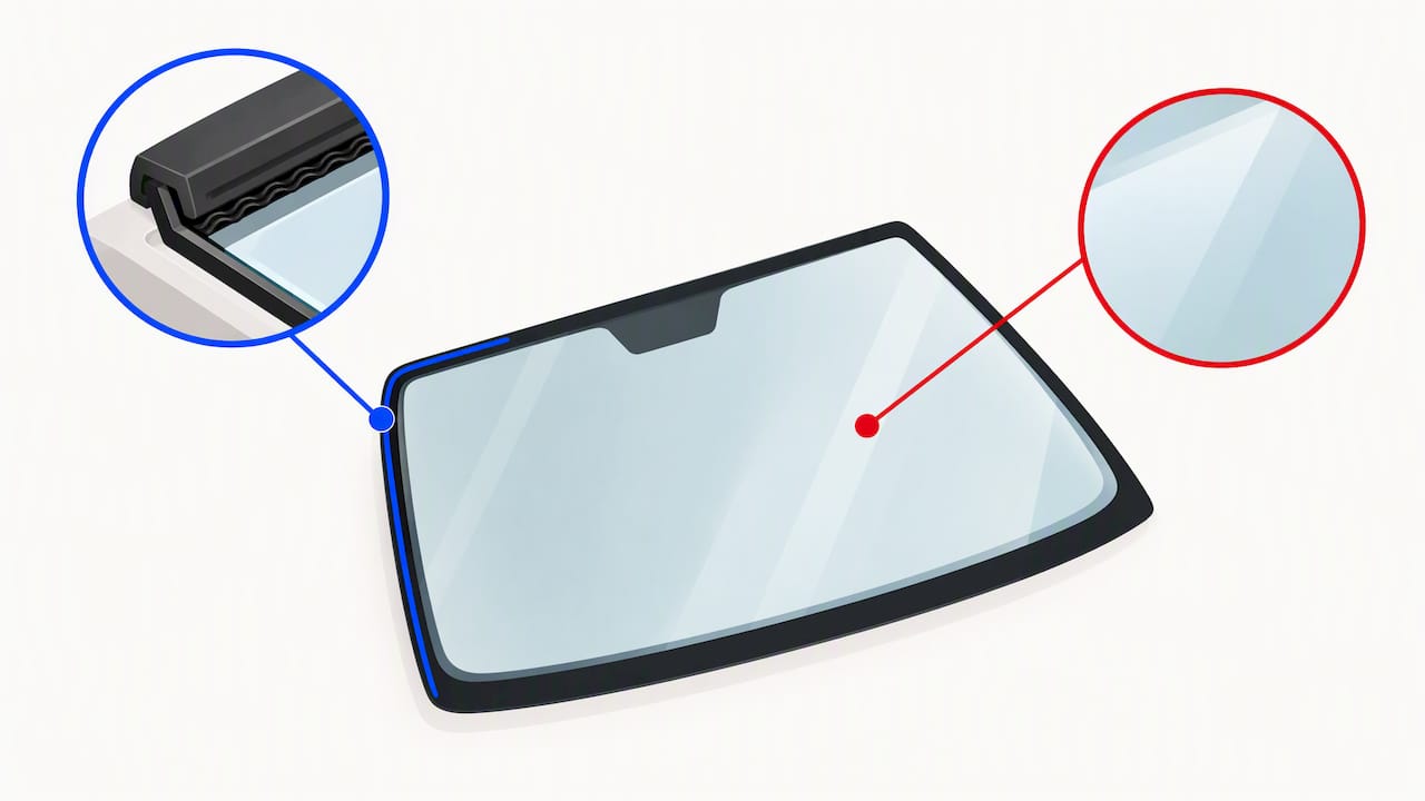 Illustration distinguishing installation and glass coverage