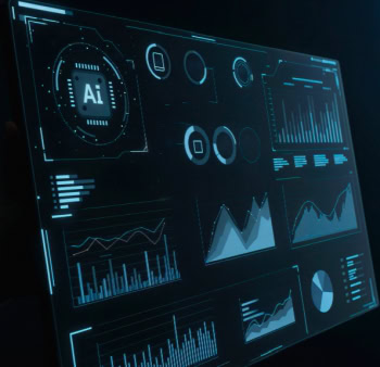 Digitale Sicherheitsanalyse mit KI-gestützten Dashboards.