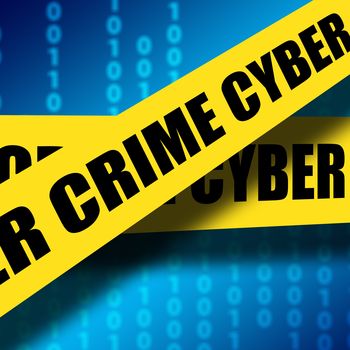 Warnband mit 'Cyber Crime' gegen Cyber-Bedrohungen.