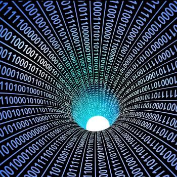Datenstrom in digitaler Cyber-Sicherheitsumgebung.