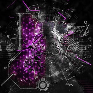 KI-Technologie und Cyber-Security-Symbole in digitaler Umgebung.