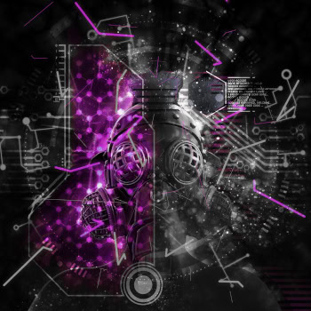 KI-Technologie und Cyber-Security-Symbole in digitaler Umgebung.