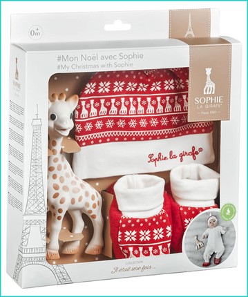 Soft baby Christmas socks and plush toy set for newborns and toddlers.