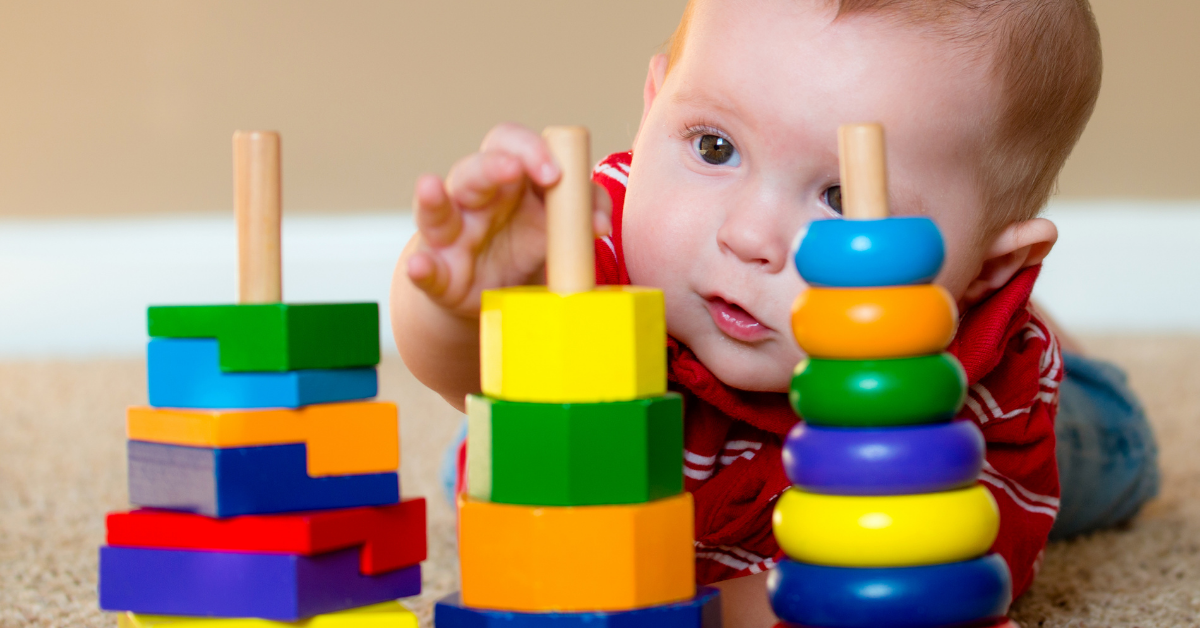 Colorful baby stacking toys for developmental play and sensory stimulation, perfect for toddler gift ideas.