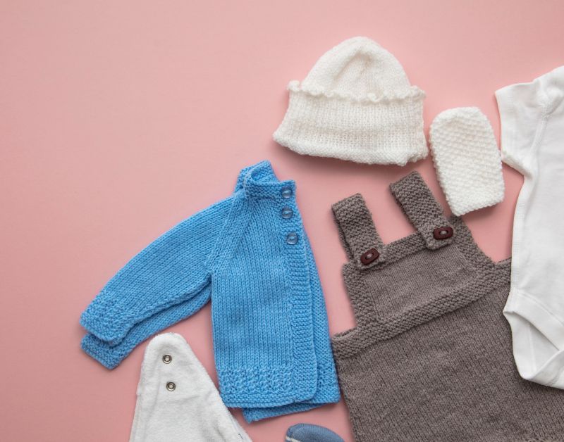 knitted baby clothes for photography