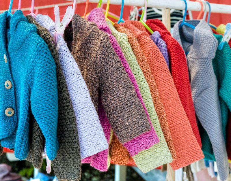 knitted baby clothes for photography