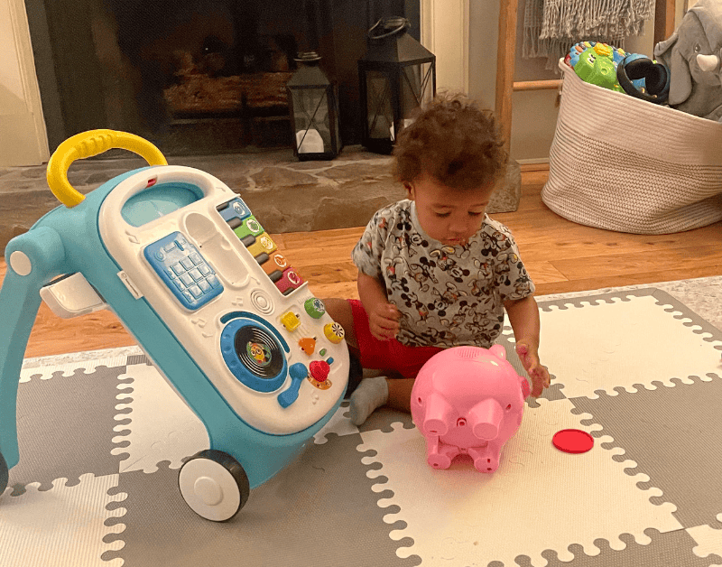 cleaning up the toys