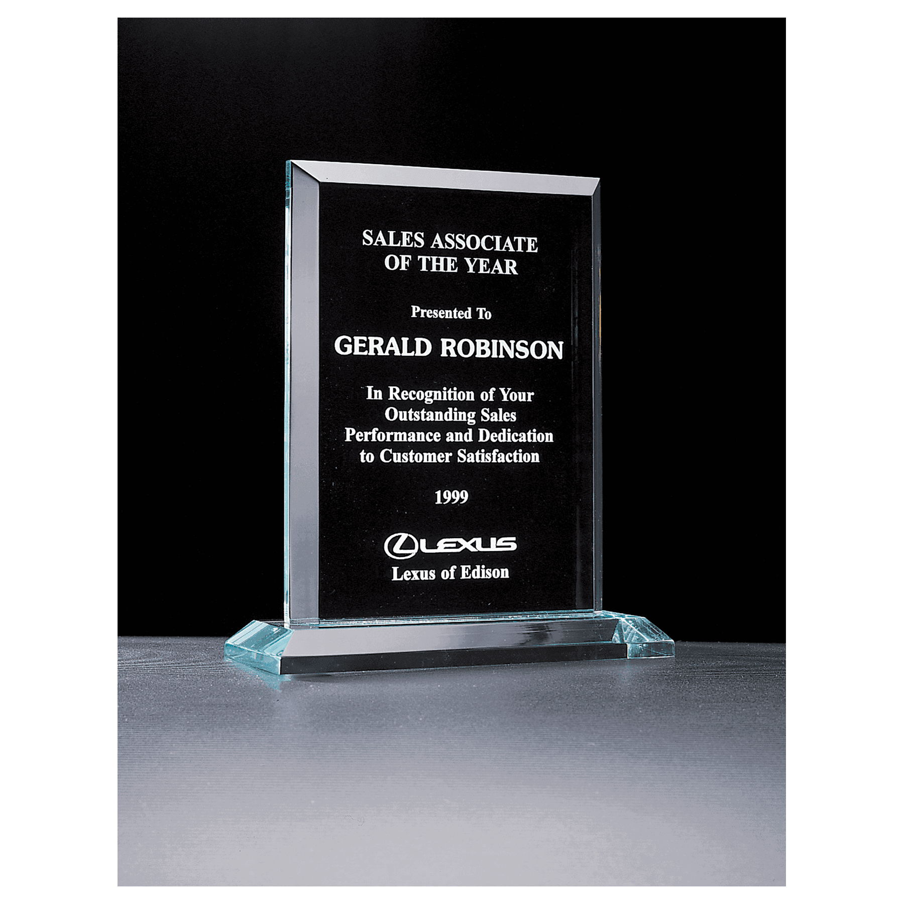 7" x 8 1/4" Apex Series Jade Acrylic Award