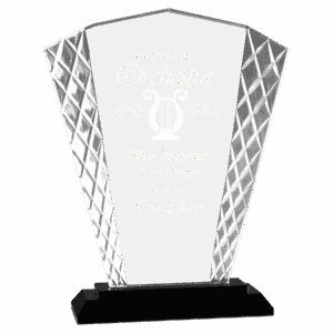 8" Fan Accent Glass on Black Base