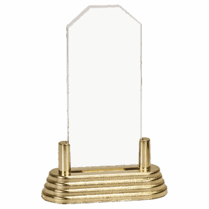 Medium Clear Clip Corner Acrylic with Gold Base