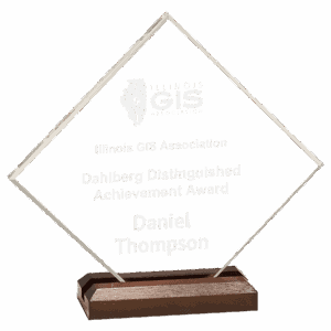 Clear Acrylic Diamond with Walnut Base