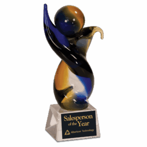 7 3/4" Twisted Body Art Glass