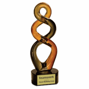 13 1/2" Brown Twist Art Glass