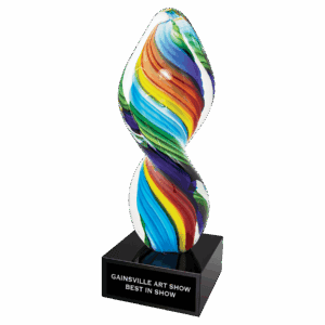 10 1/2" Rainbow Twist Art Glass