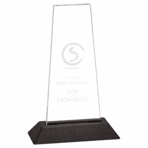 Large Clear Prism Acrylic with Black Base