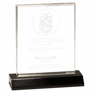 Medium Clear Acrylic Rectangle with Black Acrylic Base
